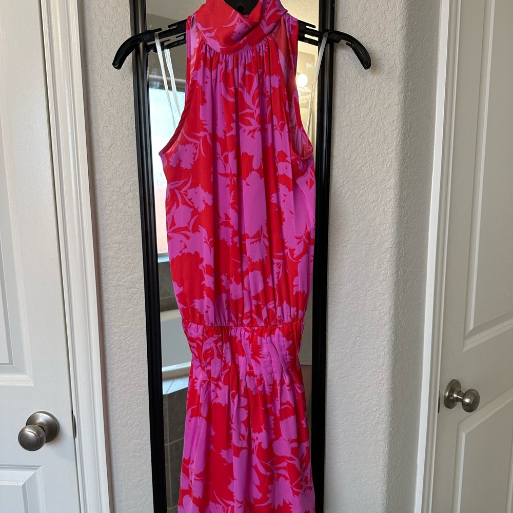 Do+Be Floral Red and Purple Halter Dress